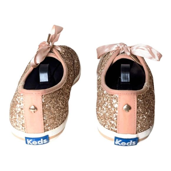 KATE SPADE NEW YORK Keds X Champion Glitter Sneakers In Rose Gold Size 8.5 - Picture 8 of 10